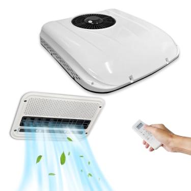 Imagem de Unidade de ar condicionado de trailer de 12 V para trailer, unidade CA com balanço de 4 vias, unidade CA silenciosa de 8500BTU de 12 volts, resfriamento rápido para semi caminhão, motorhome, guindaste