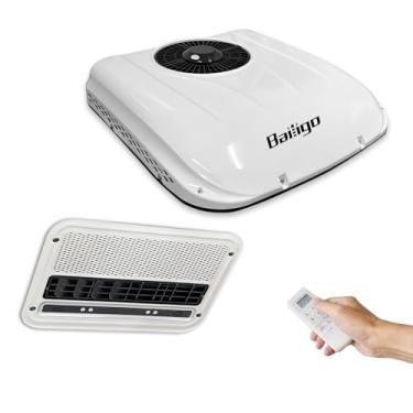 Imagem de 9000 BTU Unidade A/C silenciosa de 12 volts para trailer, ar condicionado de trailer de 12 V, unidade A/C de teto de trailer baixo de 4 vias, unidade CA de teto de van giratória, resfriamento rápido