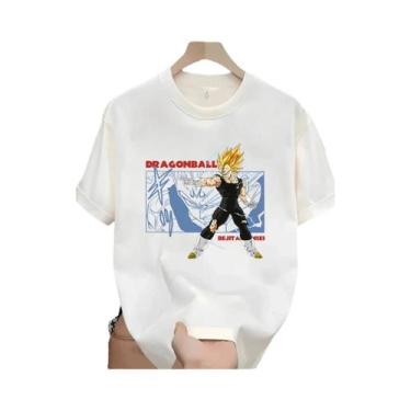 Imagem de Camiseta De Manga Curta Estampada Dragon Ball Goku Vegeta Buu Frieza P