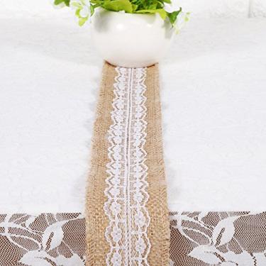 Imagem de GLOGLOW Fita de Serapilheira de Juta Natural Com Estilo Rústico de Renda Branca para Decoração de Casamento e Festa, Material de Artesanato de Arte Durável 5 Cm 2 Polegadas de Largura 2 M de (6)