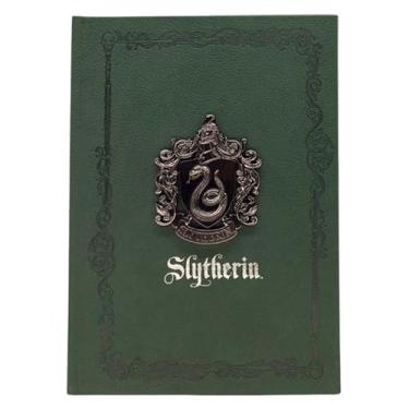 Imagem de Zonacriativa - Caderno de anotações Harry Potter Sonserina 21x15cm | Capa com aplique de brasão, ideal para anotações e estudos de magia e feitiços
