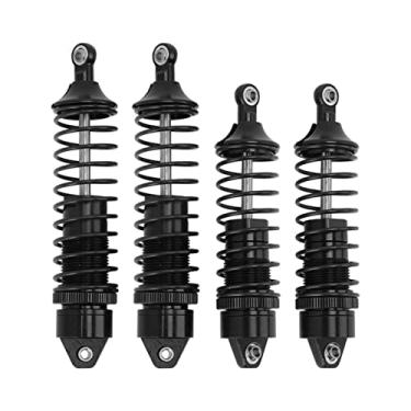 Imagem de aqxreight 4 Peças Amortecedor Dianteiro Traseiro Molas Amortecedor Acessórios Adequados para SLASH / 10 Carro RC para Acidentado Atencioso RC de Carro de Mola de Liga de Alumínio (Preto)
