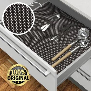 Imagem de Forro Armário Gaveta Prateleira Flex Preto 1 Metro X 60cm - Idealiza