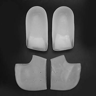 Imagem de Cryfokt Almofada de Calcanhar para Levantamento de Altura Meias de Aumento Confortável Almofada de Palmilha para Pés para Homens e Mulheres, de Elevação SEBS Com Capa de Calcanhar para Trabalho de Caminhada 9 Cm Preta