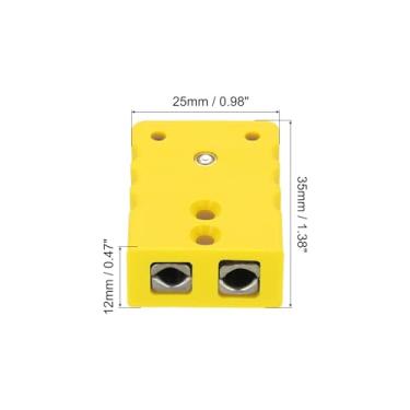 Imagem de Generic Conectores de fio termopar tipo K, adaptador de plugue macho, pino redondo, temperatura de 220 ° C (220.0 °C) para sensor de termopar amarelo 1 peça