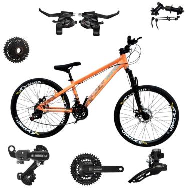 Imagem de Bicicleta 26 VikingX Tuff30 24v ShimanoProfissional Cubo e Catraca K7 Pneu Slick Fino Preto1.50-Unissex