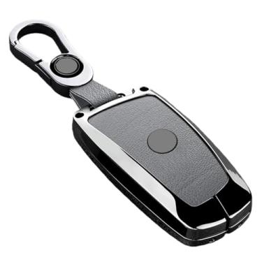 Imagem de Couro Compatível com bmw 1 3 5 7 séries x1 x3 x4 x5 f10 f15 f16 f20 f30 f18 f25 m3 m4 e34 caso chave do carro capa protetor escudo(B-grey keychain)
