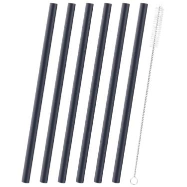 Imagem de Joshey Canudos de substituição de 30,5 cm para copos de viagem Owala 1,134 g, 6 canudos longos reutilizáveis com escova de limpeza, compatível com Stanley/Simple Modern 1,134 g, acessório de copo de