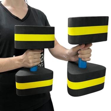 Imagem de Halteres Aquáticos Para Piscina Em EVA Peso 3-4Kg DF1107-PT Preto e Am
