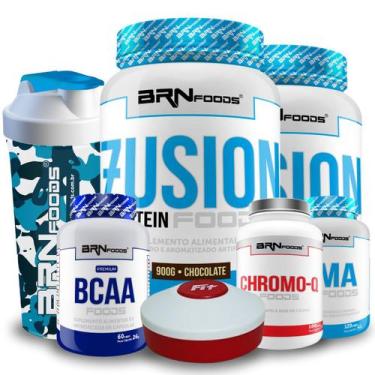 Imagem de Kit 2x Fusion 900g + BCAA Premium 60 Cáps + ZMA Testo 120 Cáps + Chrom