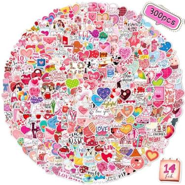 Imagem de 300 Valentine's Day Stickers - No Repeats! for Adults & Kids, Waterproof Matte Finish - Perfect for Cards, Journals, Gifts, Scrapbooking, Planners, Game Party Favors