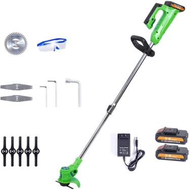 Imagem de Cortador de grama elétrico Bateria portátil de 21V Cortador de grama rotativo elétrico com alça em U recarregável leve Teles Ferramentas de remoção de ervas daninhas de jardim 1 bateria