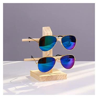 Imagem de Organizador de óculos de sol, suporte de óculos, armação de óculos, suporte de exposição de madeira para óculos de sol, suporte de exibição de madeira de pinheiro 10 estilos (tamanho: 9) ()