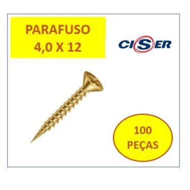 Imagem de Parafuso Madeira Chata Phillips 4,0 x 12 - Fixer 100 peças