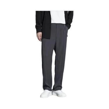 Imagem de Calças Casuais Masculinas Pretas, Estilo Baggy, Corte Slim, Compriment