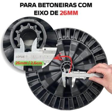 Imagem de Pneu Roda Maciça Universal para Betoneira - Eixos 43mm e 26mm - Compat
