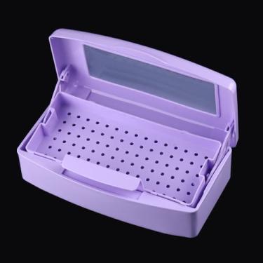Imagem de Caixa de esterilizador de unha recipiente desinfetante de plástico para ferramentas de acessórios de arte de unhas, caixa de imersão de esterilizador com coador, pedicure, equipamento de limpeza de