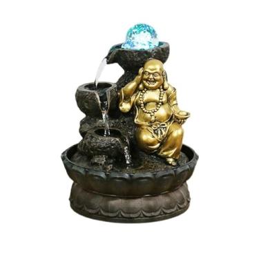 Imagem de Fonte de água de mesa, decorações de mesa, sala de estar, armário de TV, chinês, fonte de riqueza, ornamentos de Buda para decoração de casa e escritório