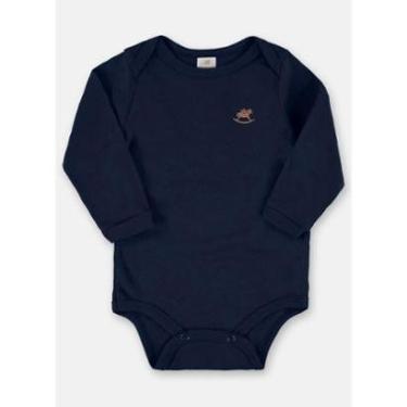 Imagem de Body Bebê Menino Manga Longa Algodão Azul Marinho Up Baby-Masculino