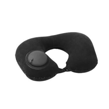 Imagem de Travesseiro de pescoço inflável para viagem, suporte de pescoço ajustável para carros e trens, design leve e econômico de espaço