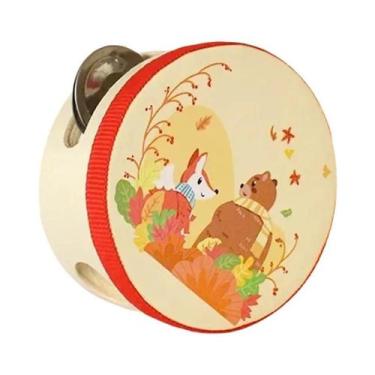 Imagem de Tambor De Mão De Madeira De 4 Polegadas, Instrumento Musical De Percus