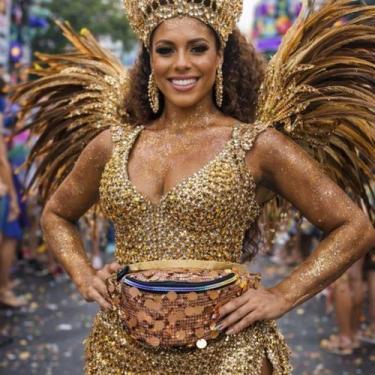 Imagem de Pochete Feminina Brilho Festa Show Paetê Mágico Zíper Colorido - Lika 