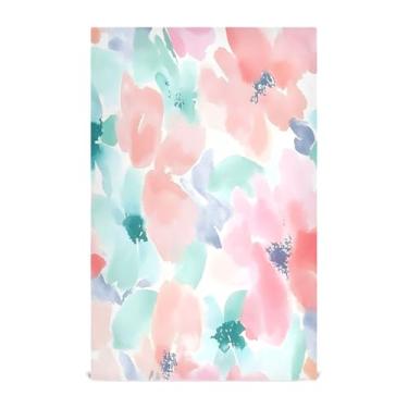 Imagem de xigua Conjunto de 1 panos de prato de cozinha com flores coloridas, macias e altamente absorventes de secagem rápida para limpeza de pratos e limpeza à mão, 71 x 45 cm