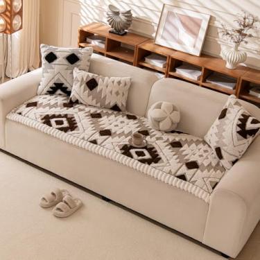 Imagem de Feyocn Capas de sofá Boho laváveis para animais de estimação para cães e gatos, capa de sofá para 3 a 4 sofás, antiderrapante, para sala de estar (70 x 180 cm, marrom)