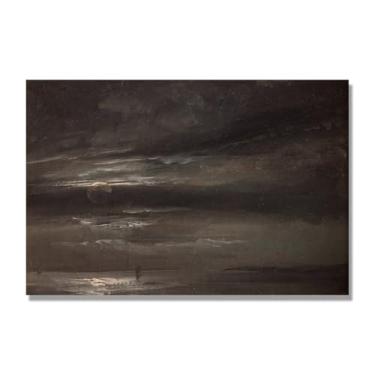 Imagem de NHLDZYH J.C. Dahl pintura em tela de romance norueguês pintura de paisagem obra-prima famosa reprodução de arte sobre tela. (paisagem 22). 40 x 60 cm. Apenas tela