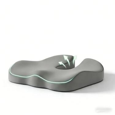 Imagem de Almofada de cadeira de rodas extra grossa, almofada de assento 100% de espuma de memória, almofada de cadeira extragrande, oco científico - tecido respirável - almofada de cadeira de jogos