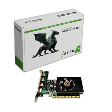 Imagem de Vandossy GeForce GT 730 GPU de baixo perfil, 4 × HDMI 4 GB GDDR5 placa de vídeo PCIe 2.0 × 8 384CUDA para jogos multi-monitor empresarial, HTPC, Home Theater, PC silencioso (GT 730 perfil baixo)