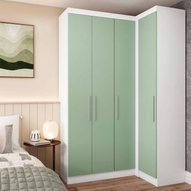 Imagem de Guarda Roupas Modulado de Canto Reto 2 Pecas com 4 Portas Alpes Luciane Moveis