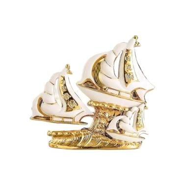 Imagem de Mesa de entrada decorativa para estudo de mesa artesanato decoração de casa decorações de sala de estar ornamentos de mesa de cerâmica estante de livros (branco)