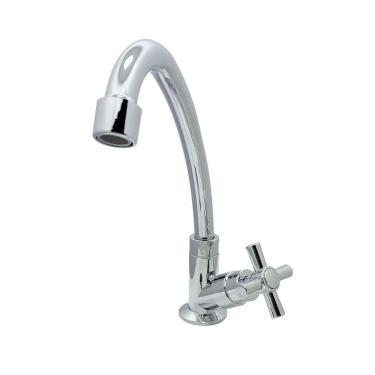 Imagem de Torneira Pia Bancada Mesa Cozinha Bica Móvel Cromado Abs 1/4 De Volta