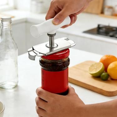 Imagem de Abridor de torque manual de aço inoxidável – abridor de lata, tampa e garrafa multifuncional, sem necessidade de energia, ferramenta de cozinha portátil durável para uso doméstico, design espiral