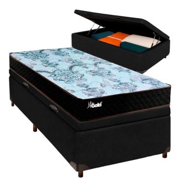 Imagem de Cama Box Bau Blindado Solteiro + Colchão Molas Ensacadas Life Gold Paropas