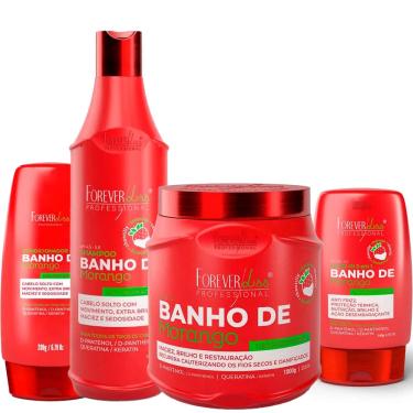 Imagem de Kit Banho de Verniz Morango Profissional Comp. Forever Liss