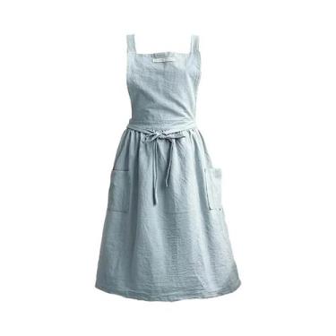 Imagem de Avental De Cozinha Personalizável Em Algodão Macio Com Alças Cruzadas 