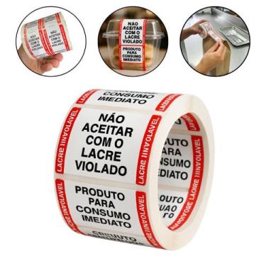 Imagem de Etiqueta Lacre de Segurança para Delivery com 1000 Unidades Adesiva In