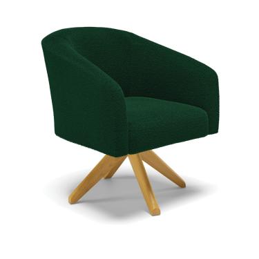 Imagem de Poltrona Decorativa Giratória MA30 Stella Bouclê Verde - D'Rossi