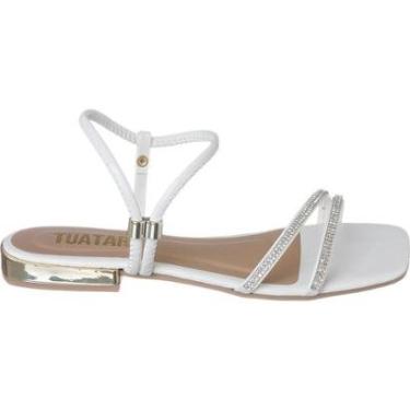 Imagem de Sandália Feminina Strass Saltinho baixo salto Quadrado-Feminino