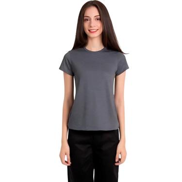 Imagem de Blusa Camiseta Feminina Baby Look Básica Gola Redonda
