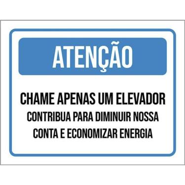 Imagem de Kit 10 Placa Chame Elevador Contribua Conta Energia 36X46