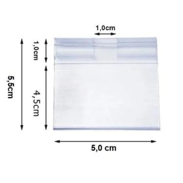 Imagem de Porta etiqueta de Preço display PVC 5.5 x 5.0 cm _ 100 Peças_gancho pa