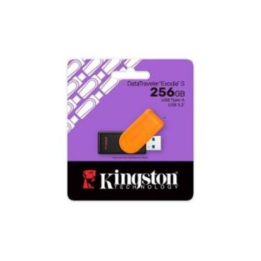 Imagem de Pen Drive Kingston DataTraveler Exodia S, 256GB, USB 3.2 Gen 1, Laranja - DTXS/256GB-Unissex
