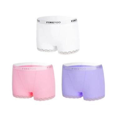 Imagem de Calcinhas De Algodão Com Renda Para Mulheres, 3 Peças S-XXL, Confortáv