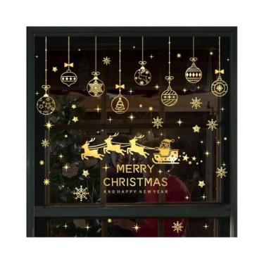 Imagem de Conjunto De Adesivos De Vidro Dupla Face Para Janela De Natal Com Papa