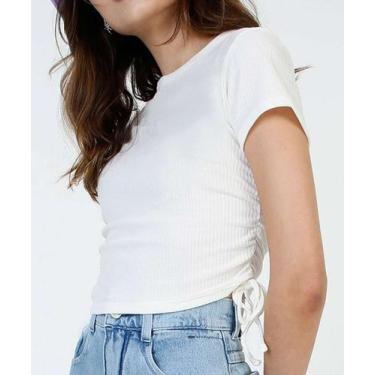 Imagem de Blusa Feminina Cropped Colisse Manga Curta Marisa-99469, Off white, GG