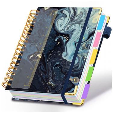Imagem de Caderno universitário espiral HDhuiun 8x10, 5 matérias, 300 páginas pautadas, divisória...