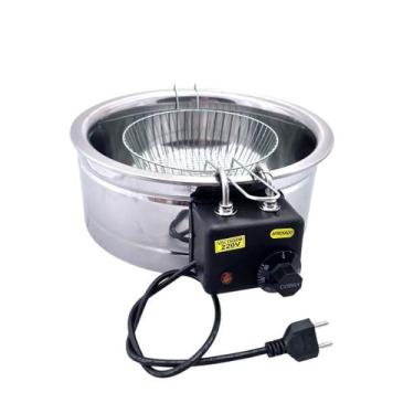 Imagem de Tacho Aço Inox Fritadeira Industrial Elétrica 4 Litros 220V - IPECOZIN